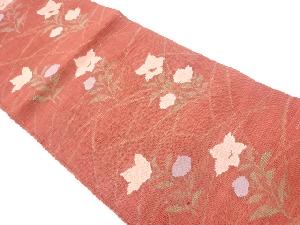  紗 桔梗模様織出し名古屋帯